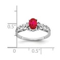 thumbnail image 2 of Solid 14k White Gold 6x4mm Oval Ruby Diamond Engagement Ring Size 5 (.034 cttw.), 2 of 3