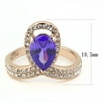 thumbnail image 2 of Luxe Jewelry Designs Women Ion Plated Rose Gold Stainless Steel Ring with Tanzanite CZ Stone - Size, 2 of 4