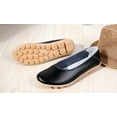 thumbnail image 2 of Women's Leather Shoes Loafers Solid Color Slip-ons Flat Shoes Comfortable Casual Walking Flats, 2 of 11
