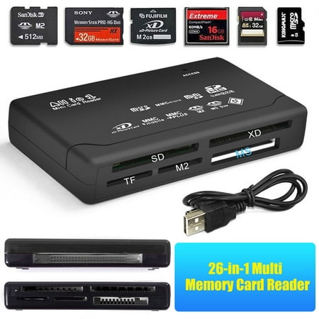 Mini 26-in-1 USB 2.0 High Speed Memory Card Reader For CF xD SD MS SDHC