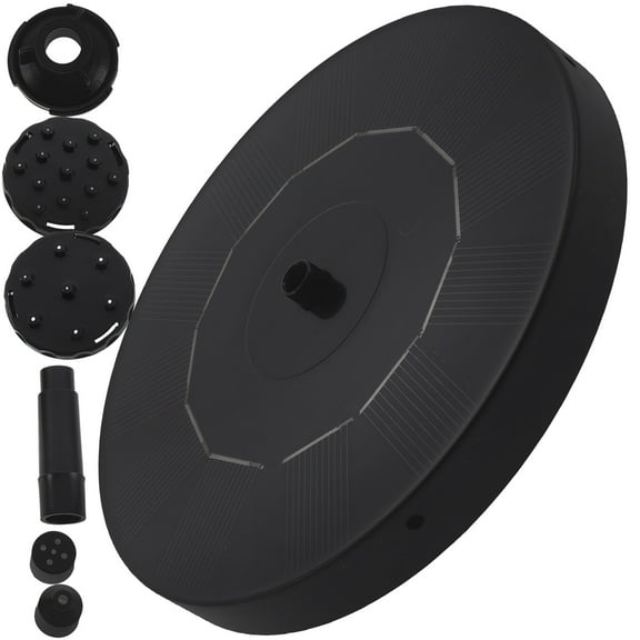 GOOHOCHY 1PC Solar Floating Fountain Miniature Water Fountain Small Garden Pool Pond Fountain Outdoor Solar Panel Fountain for Pool Pond Garden Use (Black)