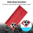thumbnail image 6 of SaniMore for iPhone 15 Pro Max 6.7" 2023 Case, Prumiem PU Leather Wallet Kickstand Cover Magnetic Flip Design Card Slots Shockproof Anti-drop TPU Full Body Protective Shell, Red, 6 of 10