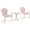 Pink Satin, variant on Crosley Furniture Tulip 3 Piece 22"Round Metal Patio Conversation Set in Pink