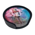 thumbnail image 2 of Suicide Squad Harley Quinn Round Coaster Set Of 6 Tabletop Protection Mats Leather Drink Cup Coasters Kitchen Coffee Decor, 2 of 8