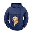 thumbnail image 5 of Kids Hoodie with Dog Pouch Boys Oversized Cat Hoodies with Cargo Pockets for Dogs Cats Pet Solid Color Sweatshirts, 5 of 10