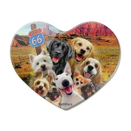 

Route 66 Southwest Dogs Selfie Lab Retriever Westie Heart Acrylic Fridge Refrigerator Magnet
