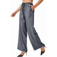 thumbnail image 3 of Sucegi Women's Striped Wide-Leg Pants Elastic Waist with Drawstring | Loose Fit for Concealing Imperfections | Perfect for Daily Commute, 3 of 5