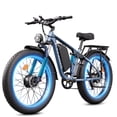thumbnail image 6 of FENGQS Q8PLUS Electric Bike 5000W Dual Motor for Adults, 52V/23Ah Battery, 26"x4" Fat Tire, Hydraulic Disc Brakes, 45MPH Top, 80-100 Miles Range-(Gray Blue) UL 2849, 6 of 9