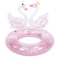 thumbnail image 2 of Flotador inflable para piscina con forma de cisne doble para niñas, tamaño 70, color rosa brillante, para niños, 2 of 8