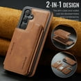 thumbnail image 4 of Designed for Samsung Galaxy S24 Wallet Phone Case,Magnetic Detachable Flip Card Holder,Back Flip Kickstand,Compatible with Mag-Safe,2-in-1 PU Leather Heavy Duty Shockproof Phone Case,Brown, 4 of 10