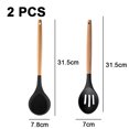 thumbnail image 2 of Wood and Silicone Kitchen Utensils Set, Utensil and Lid Rest,Wood Handles, Nonstick Utensils Cooking Set, 2 of 5