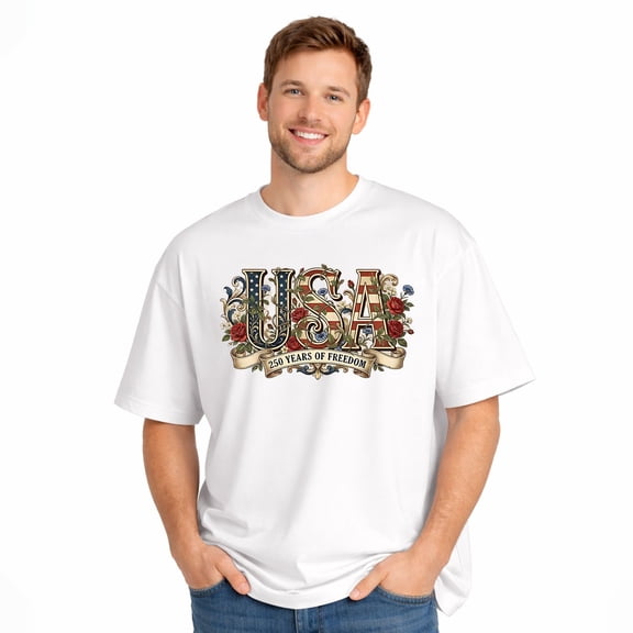 usa vintage freedom Patriotic American 250th Anniversary Commemorative T-shirt 1776–2026 Adult T-shirt, Soft Pure Cotton Short Sleeve Independence Day Graphic T-shirt