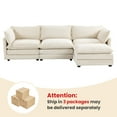 thumbnail image 5 of JUSTLET Sectional Sofa with Ottoman, Small L Shaped Free Combination Corduroy Couch Furniture Sets for Living Room, Beige, 5 of 12