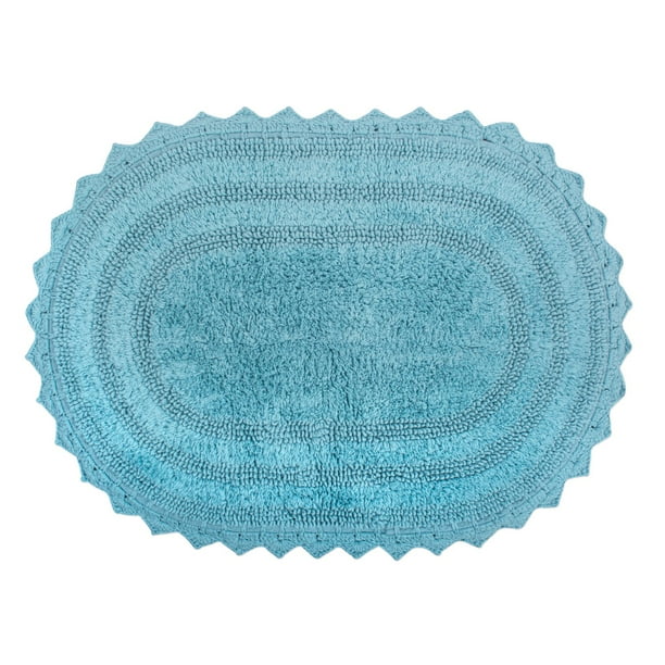 Alfombra de baño DII Crochet Collection reversible pequeña ovalada azul DII Ver descripción