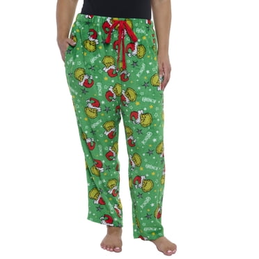 Womens & Women's Plus The Grinch Pajama Pants Sleepwear Green Plush Christmas