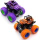 thumbnail image 1 of 2 piezas de juguetes de camiones monstruo para niños y niñas, juego de juguetes de autos de fricción, para niños de 3 a 6 años, regalos para niños, cumpleaños, Navidad (morado + naranja), 1 of 7