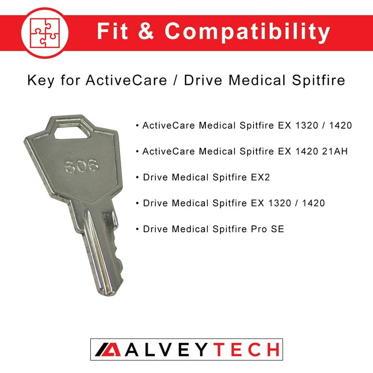 AlveyTech Key for the ActiveCare & Drive Medical Spitfire EX 1320