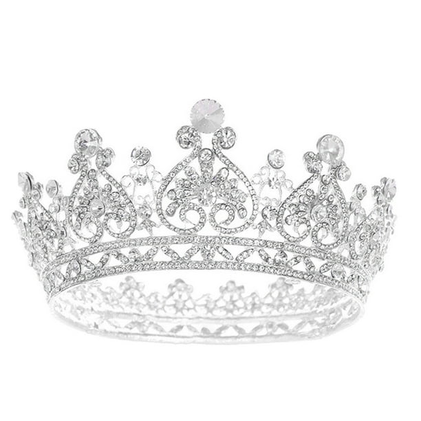 EeaseMX 1 pieza elegante tocado de novia con corona de cristal, tocado para vestido de novia.
