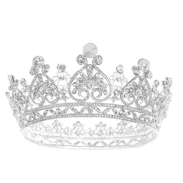 KAKOWELY 1 pieza elegante tocado de novia con corona de cristal, tocado para vestido de novia.