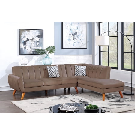 Black Faux Leather 2 - Piece Sectional | Ideal for Living Room, Comfortable Seating
