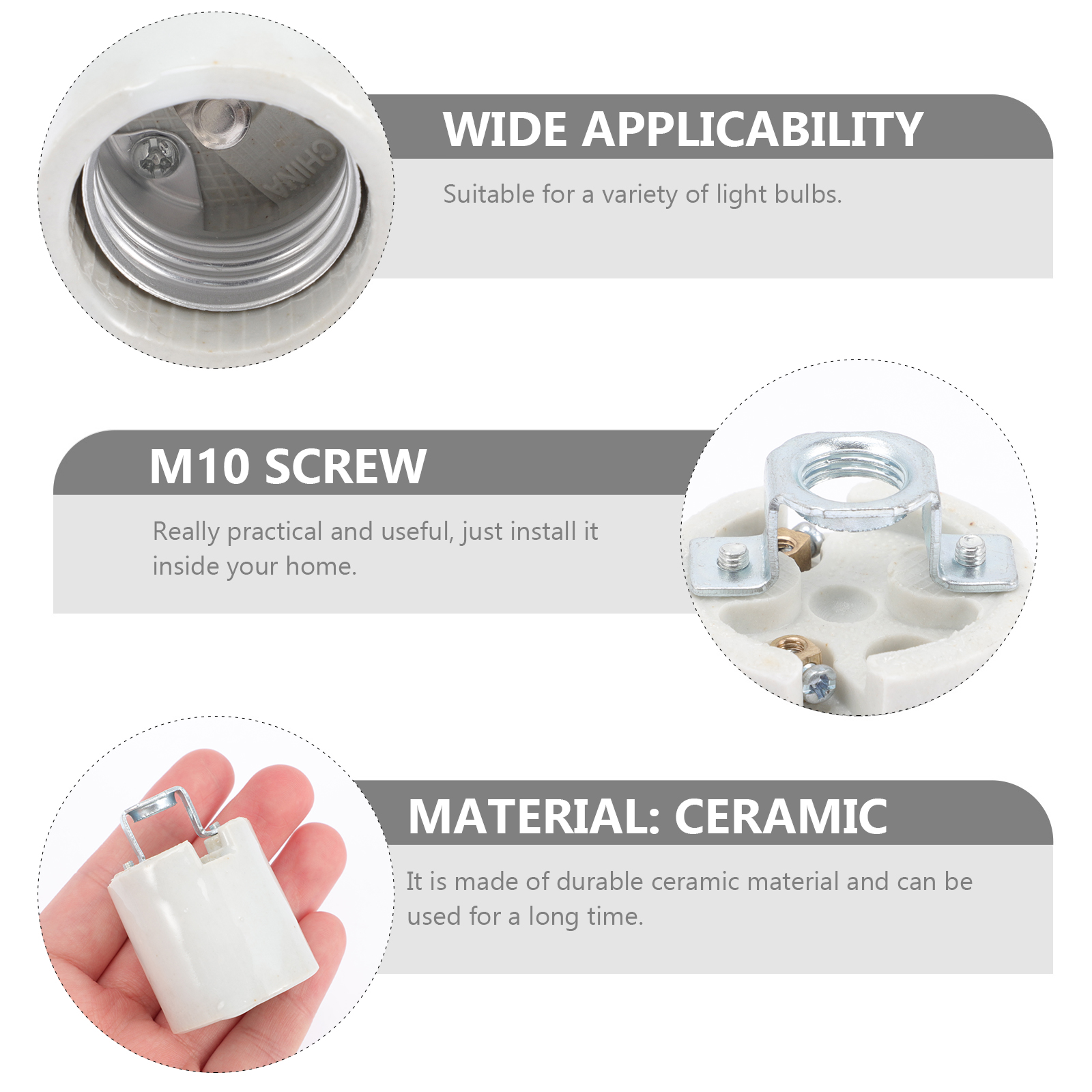 unbranded 12 pcs E26 Screw Light Socket Wall Light Base Holder