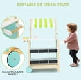 thumbnail image 2 of OLAKIDS Wooden Grocery Store Marketplace Toy, Colorful Supermarket Pretend Play, Extra Storage 6 Ice Creams Scales Bells Chalkboards, Fun Indoor Farmer's Market Stand Set Gift for Ages 3+, 2 of 9