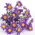 thumbnail image 2 of Sinhoon 8 Bundles Artificial Daisy Flowers Outdoor Spring Decoration UV Resistant Fake Flowers Faux Plastic Greenery Shrub Plant Indoor Outside Hanging Home Garden Window Porch Box Dcor(Purple), 2 of 12