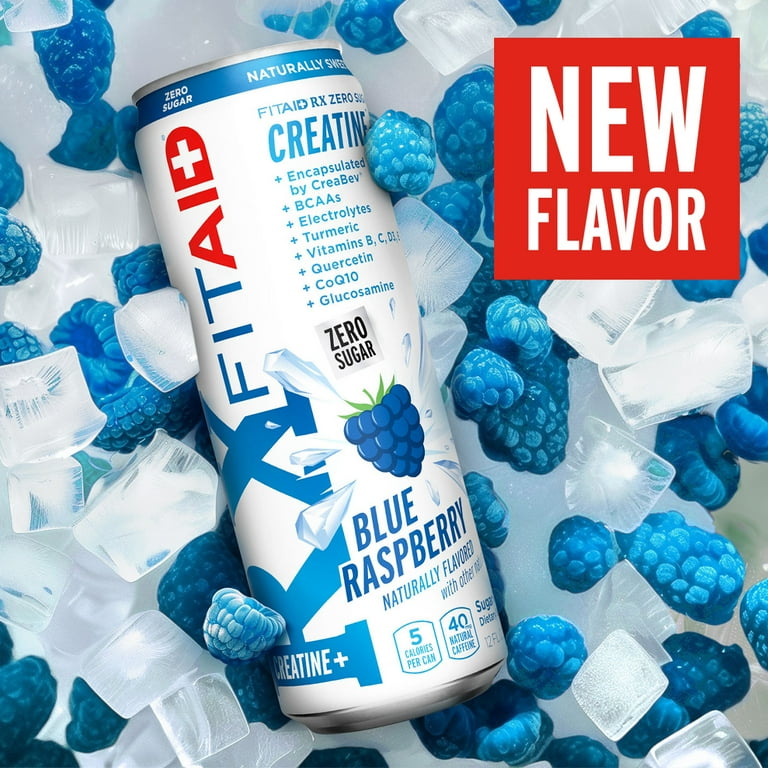 Life-Aid FITAID RX Workout Recovery Drink, Blue Raspberry, 12 Cans