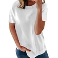 thumbnail image 1 of Womens Striped Color Block Short Sleeve Causal Blouses T Shirts Tops, 1 of 4