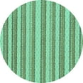 thumbnail image 1 of Ahgly Company Machine Washable Indoor Round Solid Turquoise Blue Modern Area Rugs, 8' Round, 1 of 4