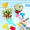thumbnail image 4 of HOMEIORA 100 Pcs Plant labels, 6 x 10cm Plastic Plant T-Type Tags Yellow Nursery Garden Labels, 4 of 5