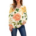 thumbnail image 7 of IMENGL Womens Long Sleeve Tops Casual Fashion Spring Summer d V Neck Loose Basic Long Sleeve Shirt for Women,M-XXXL, 7 of 7