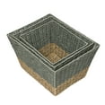 thumbnail image 3 of Honey-Can-Do Seagrass Set of 3 Square Nesting Storage Baskets, Natural and Gray, 3 of 7