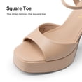 thumbnail image 4 of DREAM PAIRS Platform Heels for Women, Square Toe Chunky High Heels Ankle Strap Sandals for Wedding Party Formal Event, 4 of 8