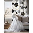 thumbnail image 4 of Sheer Curtains 63 Inch Length, Black Polka Dots Semi Sheer Curtains Light Filtering Window Treatment, Modern Abstract Art Privacy Voile Drapes for Living Room Bedroom 52x63 Inch, 4 of 7