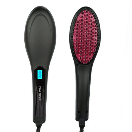Coastacloud Brush Straightener Comb With LCD Display,US plug Fast Electric Digital Hair Straightening,Anti-Scald,Temperature Control Massager Straightening Irons