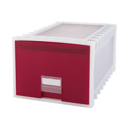 Storex Plastic Drawer Letter/Legal Size Red 61105U01C