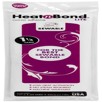 HeatnBond Lite Iron-On Adhesive, Precut 17 Inches x 1.25 Yards, White