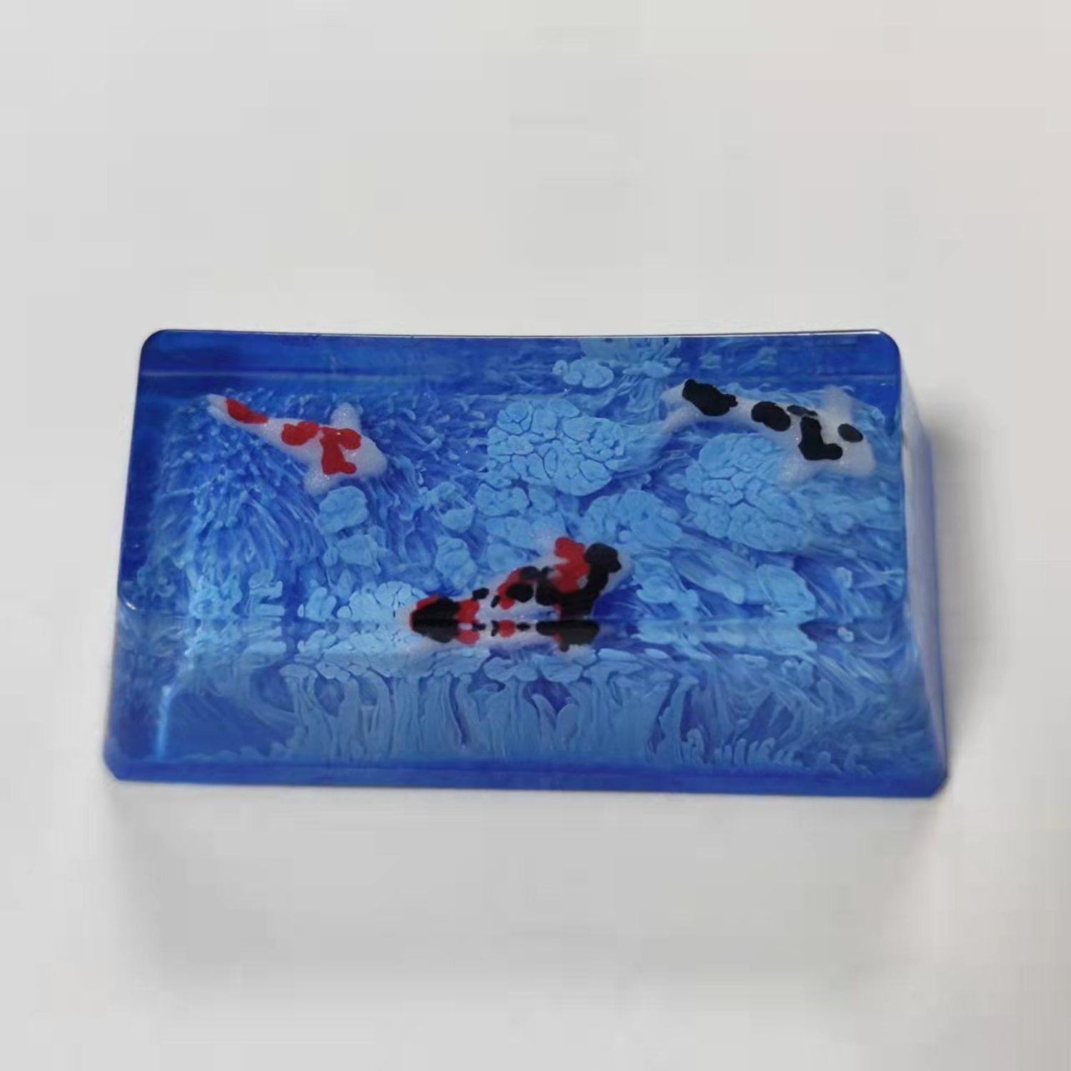 Artisan Resin Keycap, Zen Pond Design 2u Backspace for Mechanical Keyboard, Handcrafted Gift