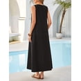 thumbnail image 3 of Merokeety Womens Summer Dresses Boho Ruched Tank Dress With Side Pockets Black xl, 3 of 5
