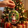 thumbnail image 6 of romoty Personalized Initial Christmas Tree Letter Ornaments, Pine Needle Santa Claus Pendants, 2D Flat Acrylic Monogram Xmas Decor, 6 of 6