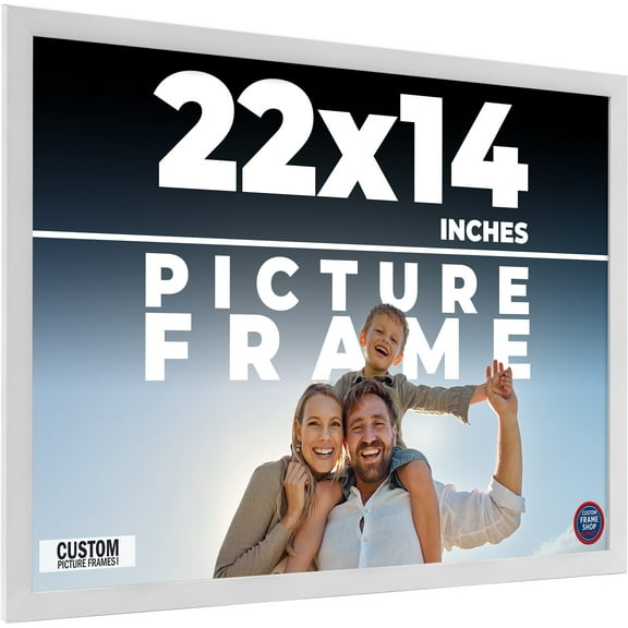 22x14 Frame White Solid Wood Picture Frame Includes UV Acrylic Shatter Guard Front, Acid Free Foam
