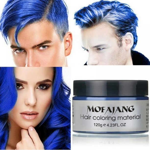 MOFAJANG Hair Dye Wax, Blue Instant Hair Wax, Temporary Hair Cream  Oz  (Approximately 120 g) Hair Oil, Natural Hair Wax, Suitable For Male And  Female Party Role Playing 