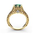 thumbnail image 2 of Women 14k Gold Natural Diamond Green Emerald Rings, 2 of 2