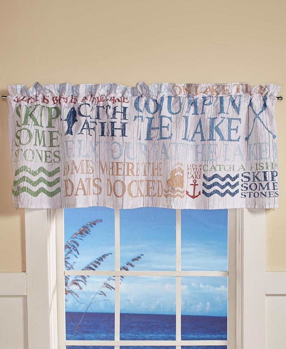 Lakewords Window Valance, Lake Words Bathroom Window Valance features