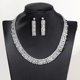 thumbnail image 2 of Luxury full diamond zircon necklace earrings two-piece set high-end fashion, 2 of 3