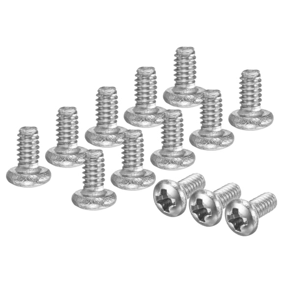 Uxcell 100-Pack 2-56x1/8 Pan Head Machine Screws 304 Stainless Steel Cross Head Fully Threaded Bolts for Furniture Silver