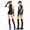 Black, variant on FASHOFT Women's Halloween Tight Bodysuit Police Officer Uniform Cosplay Outfit Cop Role Play Nightclub Party Stage Performance Dress Up Halloween L