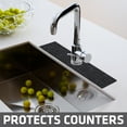 thumbnail image 2 of Drymate Faucet Splash Guard Mat for Kitchen & Bathroom Sink, Low-Profile Countertop Drip Protector Drying Pad, Prevents Water Stains, Absorbent/Waterproof Fabric Can Be Cut to Fit & Washed (USA Made), 2 of 9