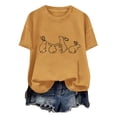 thumbnail image 4 of Tops de Cuello Alto para las Mujeres Amante Impreso Camiseta Cuello Redondo Manga Corta, Poliéster Spandex, 4 of 7